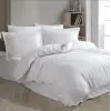 Eco Lounge Çift Kişilik Çizgili Nevresim Takımı Beyaz