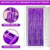 Ekstra Metalize Saçaklı Arka Fon Perde Mor