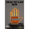 El Orta Parmak Led Kumandalı Araç İçi Reflektör Arka Cam El Simgesi