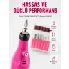 Elektrikli Manikür Pedikür Törpü Seti 6 Başlıklı Yeni Nesil