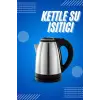 Elektrikli Paslanmaz Çelik Su Isıtcı Çelik Kettle 1.8 Lt. Uzun Ömürlü