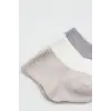Elephant Boy 3lü Penye Soket Çorap 10135 Gri