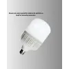 Enerji Tasarruflu Şarjlı LED Ampul 30W Beyaz Işık