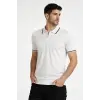Erkek Triko Tişört Fermuarlı Polo Yaka Yazlık Kısa Kol T-Shirt 2’li Set Beyaz-Siyah
