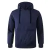 Erkek 3 İplik Pamuklu Kapüşonlu Cepli Oversize Hoodie Sweatshirt - Lacivert