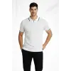 Erkek Triko Tişört Fermuarlı Polo Yaka Kısa Kol T-Shirt 3’lü Set Kahve-Siyah-Beyaz