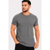Erkek Basic Tişört Bisiklet Yaka Kısa Kol Günlük Yazlık Slim fit T-Shirt - Antrasit