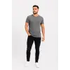 Erkek Basic Tişört Bisiklet Yaka Kısa Kol Günlük Yazlık Slim fit T-Shirt - Antrasit