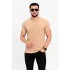 Erkek Basic Tişört Bisiklet Yaka Kısa Kol Günlük Yazlık Slim fit T-Shirt - Bej