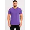 Erkek Basic Tişört Bisiklet Yaka Kısa Kol Günlük Yazlık Slim fit T-Shirt - Mor