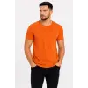 Erkek Basic Tişört Bisiklet Yaka Kısa Kol Günlük Yazlık Slim fit T-Shirt - Turuncu