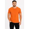 Erkek Basic Tişört Bisiklet Yaka Kısa Kol Günlük Yazlık Slim fit T-Shirt - Turuncu