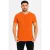 Erkek Basic Tişört Bisiklet Yaka Kısa Kol Günlük Yazlık Slim fit T-Shirt - Turuncu