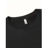 Erkek Kısa Kol Yazlık Tişört Bisiklet Yaka Baskılı Oversize T-Shirt - Siyah