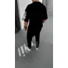 Erkek Kısa Kol Yazlık Tişört Bisiklet Yaka Baskılı Oversize T-Shirt - Siyah