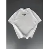 Erkek Ön ve Arka Baskılı T-Shirt Kısa Kol Bisiklet Yaka Regular Fit Tişört - Beyaz