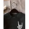Erkek Baskılı T-Shirt Kısa Kol Bisiklet Yaka Regular Fit Rahat Kalıp Tişört - Siyah