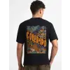 Erkek Tişört Baskılı Oversize Kısa kol T-shirt - Siyah