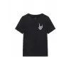 Erkek Baskılı T-Shirt Kısa Kol Bisiklet Yaka Regular Fit Rahat Kalıp Tişört - Siyah