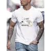 Erkek Baskılı T-Shirt Kısa Kol Bisiklet Yaka Regular Fit Rahat Kalıp Günlük Tişört - Beyaz