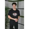 Erkek Baskılı T-Shirt Kısa Kol Bisiklet Yaka Regular Fit Rahat Kalıp Günlük Tişört - Siyah
