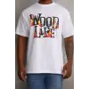 Erkek Baskılı T-Shirt Kısa Kol Bisiklet Yaka Rahat Kalıp Tişört - Beyaz