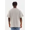 Erkek Baskılı T-Shirt Kısa Kol Bisiklet Yaka Rahat Kalıp Tişört - Gri