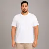 Erkek Battal Big Size Basic Tişört Bisiklet Yaka Rahat Kalıp T-Shirt - Beyaz