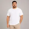 Erkek Battal Big Size Basic Tişört Bisiklet Yaka Rahat Kalıp T-Shirt - Beyaz