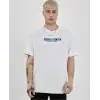Erkek Kısa Kol Yazlık Tişört Bisiklet Yaka Baskılı Oversize T-Shirt - Beyaz