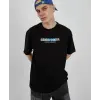 Erkek Kısa Kol Yazlık Tişört Bisiklet Yaka Baskılı Oversize T-Shirt - Siyah
