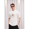 Erkek Kısa Kol Yazlık Tişört Bisiklet Yaka Baskılı Oversize T-Shirt - Siyah