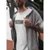 Erkek Kısa Kol Yazlık Tişört Bisiklet Yaka Baskılı Oversize T-Shirt - Beyaz