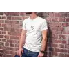 Erkek Kısa Kol Yazlık Tişört Bisiklet Yaka Baskılı Oversize T-Shirt - Beyaz