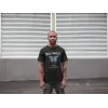 Erkek Kısa Kol Yazlık Tişört Bisiklet Yaka Baskılı Oversize T-Shirt - Siyah