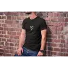 Erkek Kısa Kol Yazlık Tişört Bisiklet Yaka Baskılı Oversize T-Shirt - Siyah