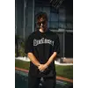 Erkek Tişort Bisiklet Yaka Baskılı Kısa kol T-Shirt - Siyah