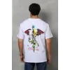 Erkek Baskılı T-Shirt Kısa Kol Bisiklet Yaka Regular Fit Rahat Kalıp Tişört -  Beyaz