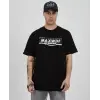 Erkek Kısa Kol Yazlık Tişört Bisiklet Yaka Baskılı Oversize T-Shirt - Siyah