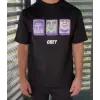 ERKEK Bisiklet Yaka Baskılı Oversize Kısa kol T-Shirt - Siyah