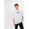 Erkek Kısa Kol Yazlık Tişört Bisiklet Yaka Baskılı Oversize T-Shirt - Siyah