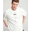 Erkek Kısa Kol Yazlık Tişört Bisiklet Yaka Baskılı Oversize T-Shirt - Beyaz