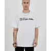 Erkek Kısa Kol Yazlık Tişört Bisiklet Yaka Baskılı Oversize T-Shirt - Beyaz