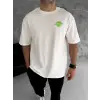 Erkek Kısa Kol Tişört Bisiklet Yaka RİCK AND MORTY Baskılı T-Shirt - Beyaz
