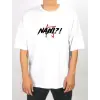 Erkek Kısa Kol Yazlık Tişört Bisiklet Yaka Baskılı Oversize T-Shirt - Beyaz