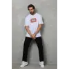 Erkek Baskılı T-Shirt Kısa Kol Bisiklet Yaka Regular Fit Rahat Kalıp Tişört -  Beyaz