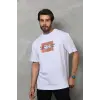 Erkek Baskılı T-Shirt Kısa Kol Bisiklet Yaka Regular Fit Rahat Kalıp Tişört -  Beyaz