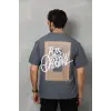 Erkek Baskılı T-Shirt Kısa Kol Bisiklet Yaka Regular Fit Rahat Kalıp Tişört -  Füme