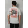 Erkek Baskılı T-Shirt Kısa Kol Bisiklet Yaka Regular Fit Rahat Kalıp Tişört -  Gri