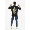 Erkek Baskılı T-Shirt Kısa Kol Bisiklet Yaka Regular Fit Rahat Kalıp Tişört -  Siyah